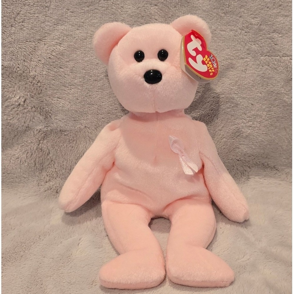 Ty Beanie Baby Cure the Bear Pink Breast Cancer Awareness 2003 Plush With Tags